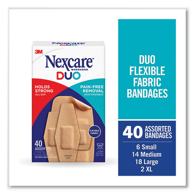 3M/COMMERCIAL TAPE DIV. Nexcare™ DSA40 DUO Bandages, Plastic, Assorted Sizes, 40/Pack