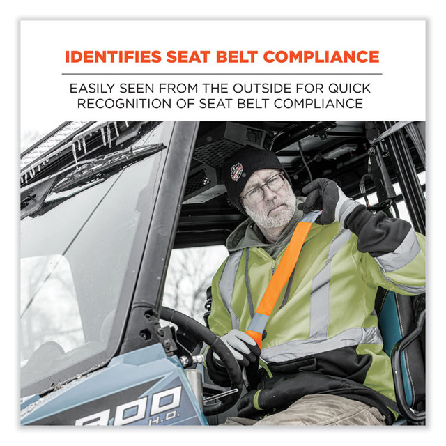 TENACIOUS HOLDINGS, INC. ergodyne® 29041 GloWear 8004 Hi-Vis Seat Belt Cover, 6" x 18.5", Orange