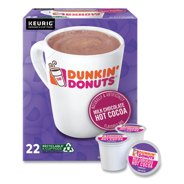 KEURIG DR PEPPER Dunkin Donuts® 1261 Milk Chocolate Hot Cocoa K-Cup Pods, 22/Box