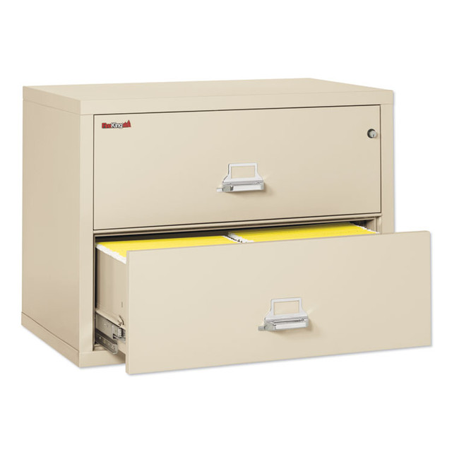 FIRE KING INTERNATIONAL FireKing® 23822CPA Insulated Lateral File, 2 Legal/Letter-Size File Drawers, Parchment, 37.5" x 22.13" x 27.75"