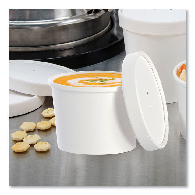 DART SOLO® KHSB12AWH Flexstyle Food Lid Container, 12.1 oz, 3.6" Diameter, White, Plastic, 250/Carton