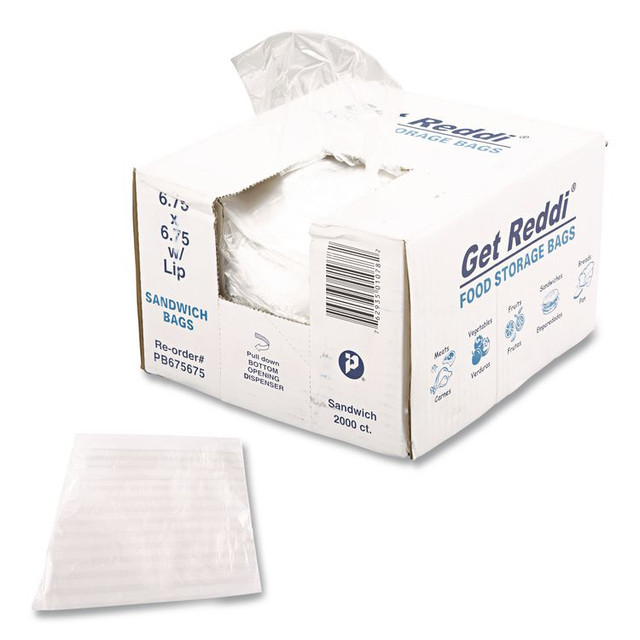 INTEGRATED BAGGING SYSTEMS Inteplast Group PB675675 Food Bags, 6.75" x 6.75", Clear, 2,000/Carton