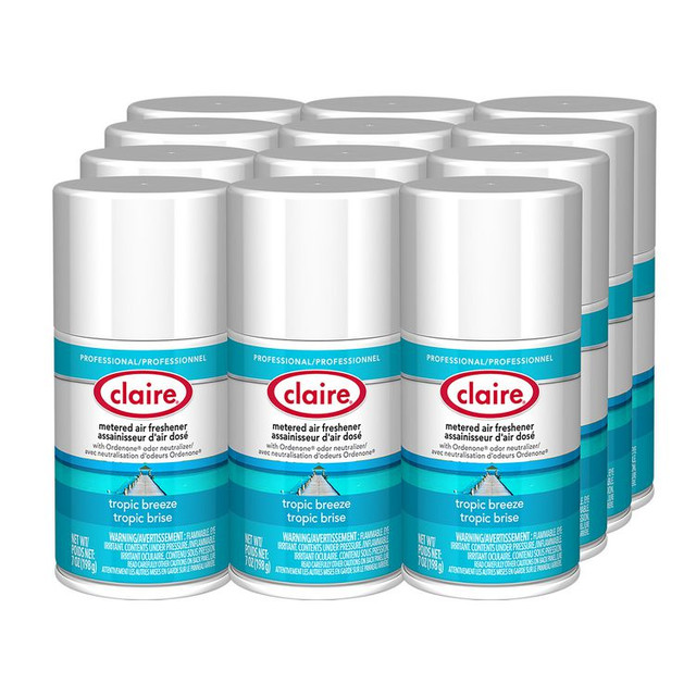 PLZ CORP Claire® 105 Metered Air Freshener, 7 oz Aerosol Spray, Tropic Breeze, 12/Carton