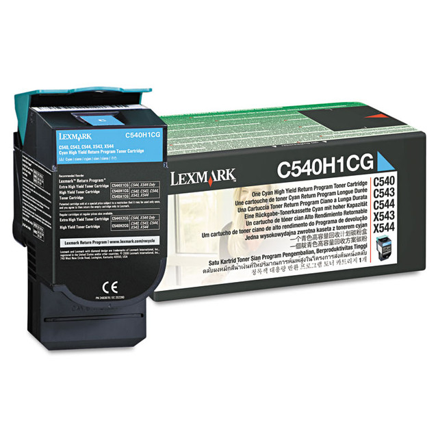 LEXMARK INT'L, INC. C540H1CG C540H1CG Return Program High-Yield Toner, 2,000 Page-Yield, Cyan