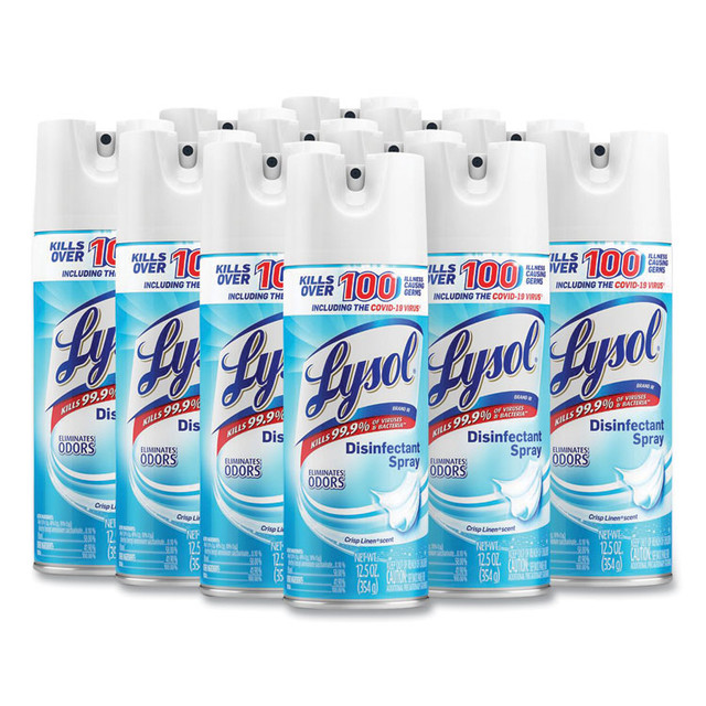 RECKITT BENCKISER LYSOL® Brand 74186EA Disinfectant Spray, Crisp Linen Scent, 12.5 oz Aerosol Spray