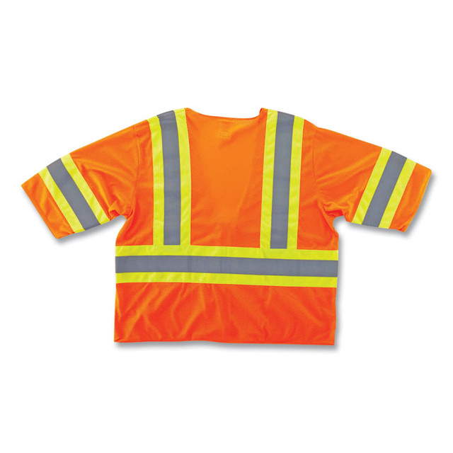 TENACIOUS HOLDINGS, INC. ergodyne® 22175 GloWear 8330Z Class 3 Two-Tone Zipper Vest, Polyester, Largel/X-Large, Orange