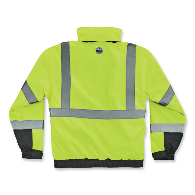 TENACIOUS HOLDINGS, INC. ergodyne® 25594 GloWear 8381 Class 3 Hi-Vis 4-in-1 Quilted Bomber Jacket, Lime, Large