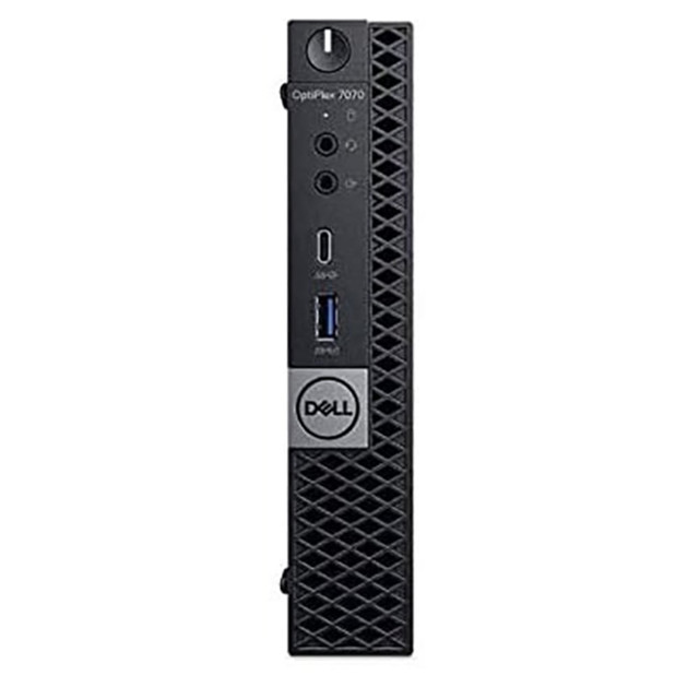 Get power and speed with the Dell Optiplex 7070 Micro Refurbished Desktop PC. This desktop features an Intel i5 processor and Windows 10 Pro for a user-friendly experience. The wireless technology helps you connect to the Web without extra cables.  Powered by an Intel i5-8400T processor. Runs multiple programs at once.  8GB of memory is available.  256GB Solid State Drive helps keep your files in 1 place. A solid state drive is more shock and damage resistant, quieter and lighter than a hard disk drive.  Wireless-N (802.11n) technology enables cable-free connection to the Internet. Offers a Wi-Fi Dongle for convenient wireless setup.  DisplayPort to connect to a video source (cable not included).  USB 2.0 and 3.0 ports allow connection of peripherals.  Runs on Windows 10 Pro.  Intel, the Intel logo, and other Intel marks are trademarks of Intel Corporation or its subsidiaries. Other names and brands may be claimed as the property of others.  Backed by the refurbishers 1-year limited warranty.  Refurbished - a quality product restored and ready for re-use, helping you save resources, reduce waste, and potentially save money. Complies with the manufacturer"s original specifications.