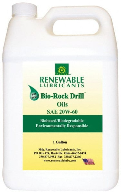 Renewable Lubricants 83033 1 Gallon Bottle, ISO 150, SAE 20W-60, Rock Drill Oil