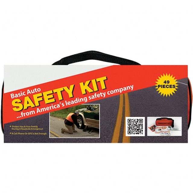 PRO-SAFE 95-07-63 Highway Safety Kits; Includes: (2) Batteries, 2 Light Sticks;(2) Carrying Case;(3) Shop Cloths;Bright Safety Vest;First Aid Products;Flashlight;Rain Poncho