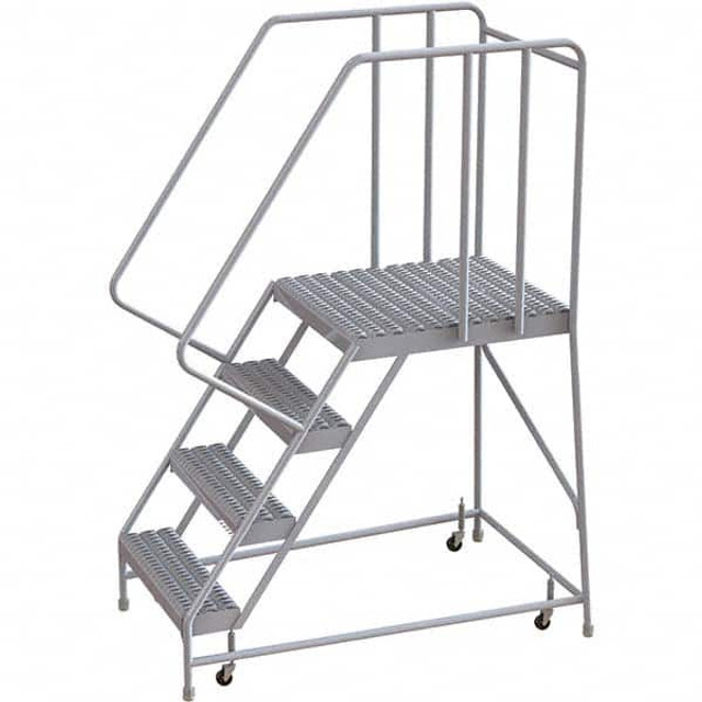 TRI-ARC WLAR104245-D5 Aluminum Rolling Ladder: 4 Step