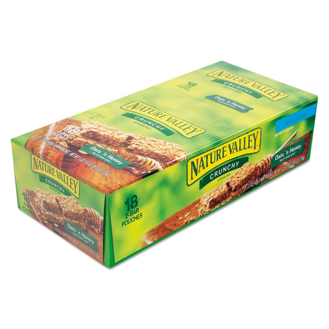 GENERAL MILLS Nature Valley® SN3353 Granola Bars, Oats'n Honey Cereal, 1.5 oz Bar, 18/Box