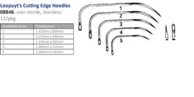 Cincinnati Surgical Company  08846 Suture Needle, Size 1-5, Loopuyts, Cutting Edge, 12/pk (Must be Ordered in Multiples of 10 dozen) (DROP SHIP ONLY)