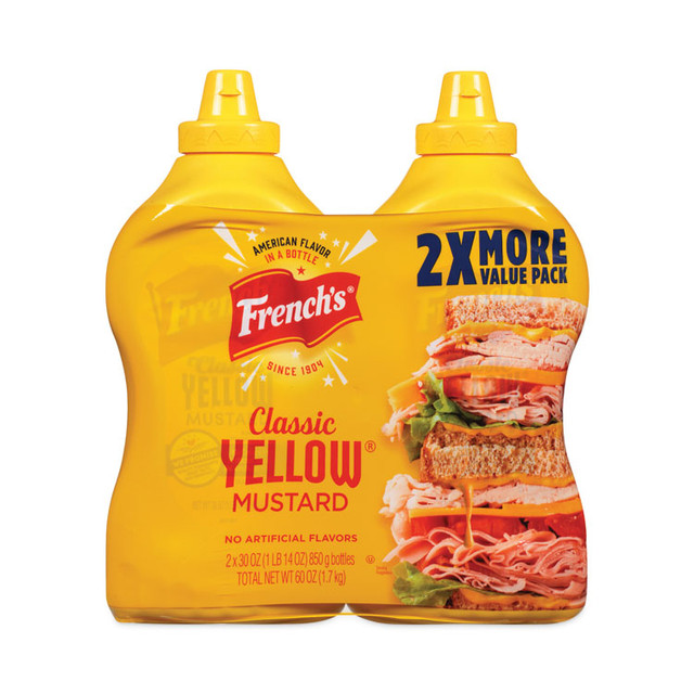 MCCORMICK & CO French's® 22000465 Classic Yellow Mustard, 30 oz Bottle, 2/Pack