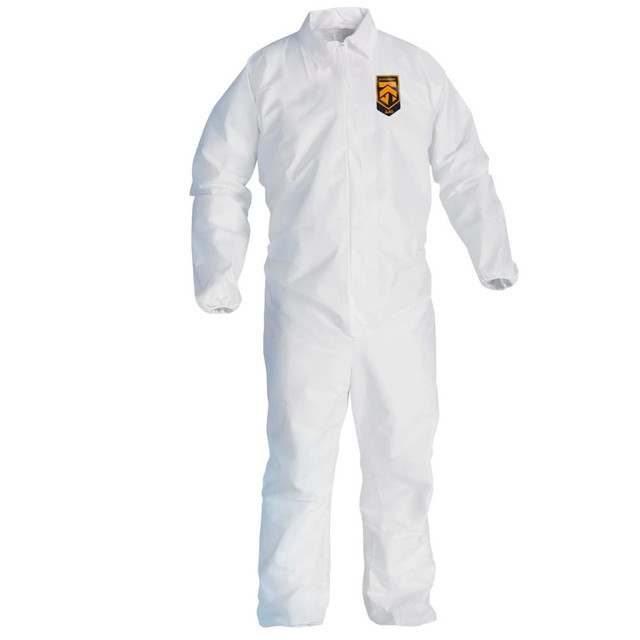 KleenGuard 44316 Disposable Coveralls: Size 3X-Large, 1.9 oz, Microporous Film, Zipper Closure