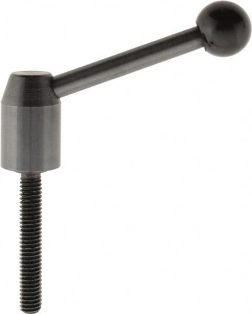 J.W. Winco 5T50A11/E Threaded Stud Adjustable Clamping Handle: 5/16-18 Thread, 0.53" Hub Dia, Steel, Black