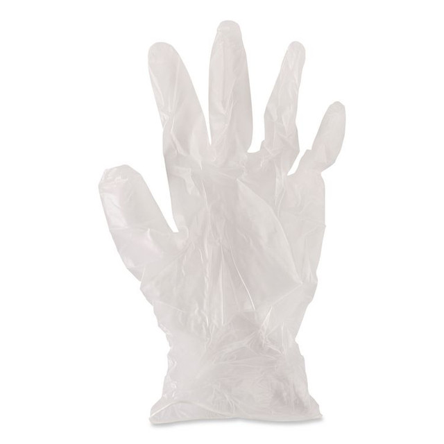 BOARDWALK 361SBX Exam Vinyl Gloves, Powder-Free, Small, 3.6 mil Thick, 9.5" Long, Clear, 100/Box