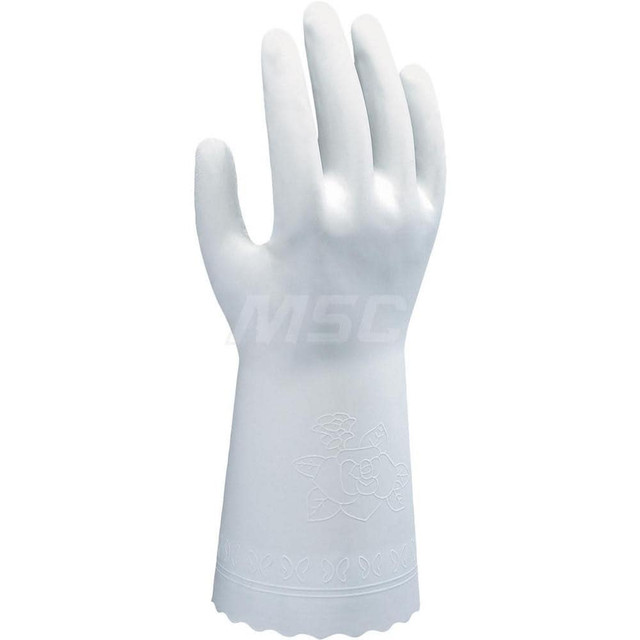 SHOWA BO700L-09 Chemical Resistant Gloves: Large, 11 mil Thick, Polyvinylchloride-Coated, Rubber, Unsupported