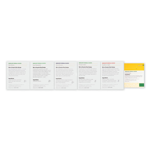 KEURIG DR PEPPER Bigelow® 17578 Assorted Tea Packs, Six Flavors, 28/Box, 168/Carton