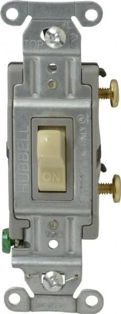 Hubbell Wiring Device-Kellems CS115I 1 Pole, 120 to 277 VAC, 15 Amp, Commercial Grade Toggle Wall Switch