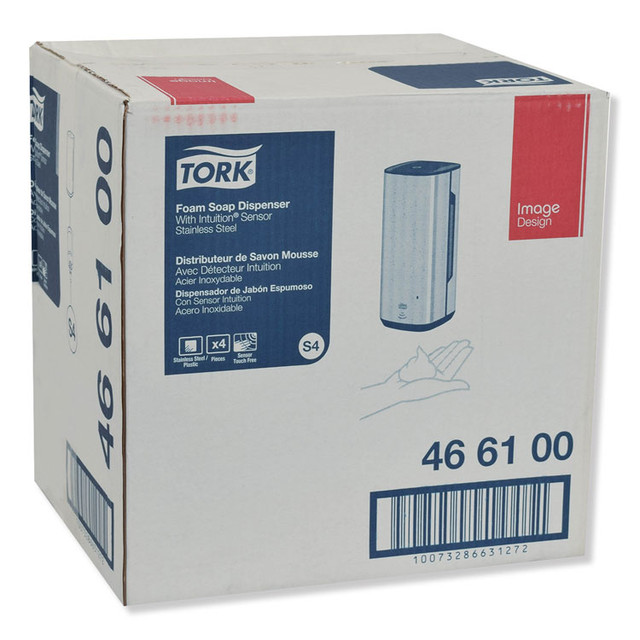 SCA TISSUE Tork® 466100 Image Design Foam Skincare Automatic Dispenser with Intuition Sensor, 1 L, 4.5 x 5.12 x 10.62, Stainless Steel