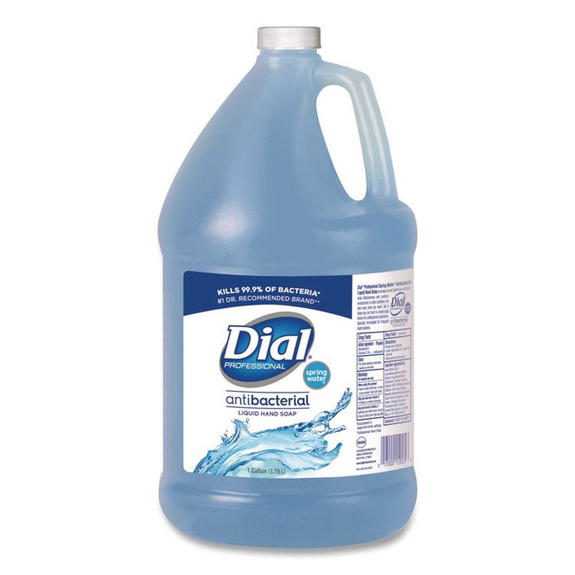 DIAL PROFESSIONAL 15926 Antibacterial Liquid Hand Soap, Spring Water Scent, 1 gal, 4/Carton