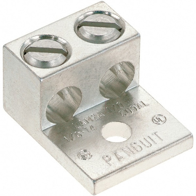 Panduit LAM2A1/0-14-6Y Square Ring Terminal: Non-Insulated, 14 to 1/0 AWG, Lug Connection
