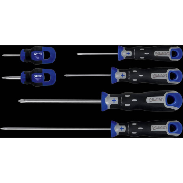 Williams JHWSPRS-6P Screwdriver Sets; Screwdriver Types Included: Phillips ; Container Type: Vinyl Pouch ; Tether Style: Not Tether Capable ; Finish: Chrome ; Number Of Pieces: 6 ; Insulated: No