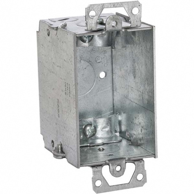 Hubbell-Raco 519 Electrical Device Box: Steel, Rectangle, 2.27" OAH, 4-1/4" OAW, 2.72" OAD, 1 Gang