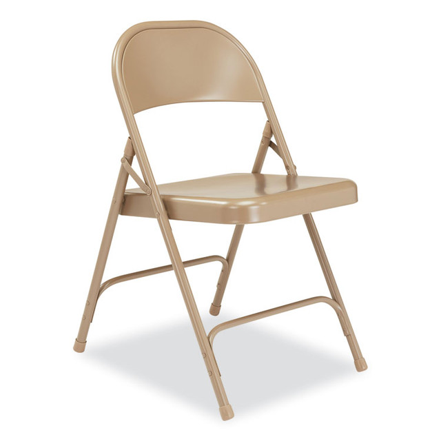 NATIONAL PUBLIC SEATING NPS® 51 50 Series All-Steel Folding Chair, Supports Up to 500 lb, 16.75" Seat Height, Beige Seat, Beige Back, Beige Base, 4/Carton