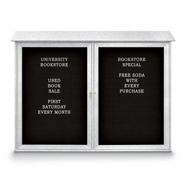 United Visual Products UVDD5240LB-WHIT Enclosed Letter Board: 52" Wide, 40" High, Laminate, Black