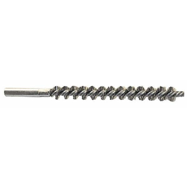 Schaefer Brush 43519 Double Stem/Single Spiral Tube Brush: 11/16" Dia, 6-1/4" OAL, Stainless Steel Bristles