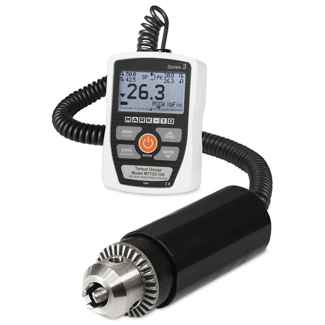 Mark-10 MTT03-100 Digital Force Gage: 100 lb Capacity, 0.1 lb Resolution