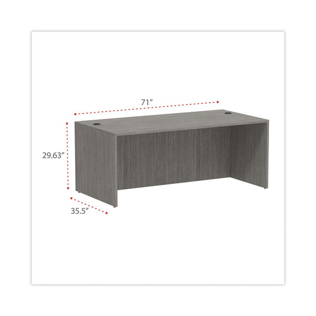 ALERA VA217236GY Alera Valencia Series Straight Front Desk Shell, 71" x 35.5" x 29.63", Gray