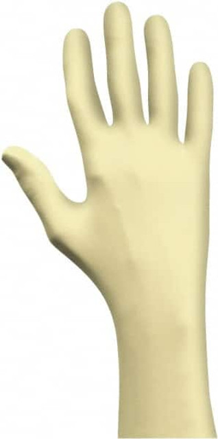 SHOWA W1005L Disposable Gloves: Large, 5 mil Thick, Latex-Coated, Latex, Powdered, Industrial Grade