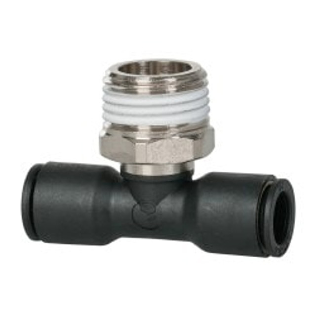 Legris 3108 10 21 Push-To-Connect Tube to Male BSPT Tube Fitting: Male Branch Tee, 1/2" Thread