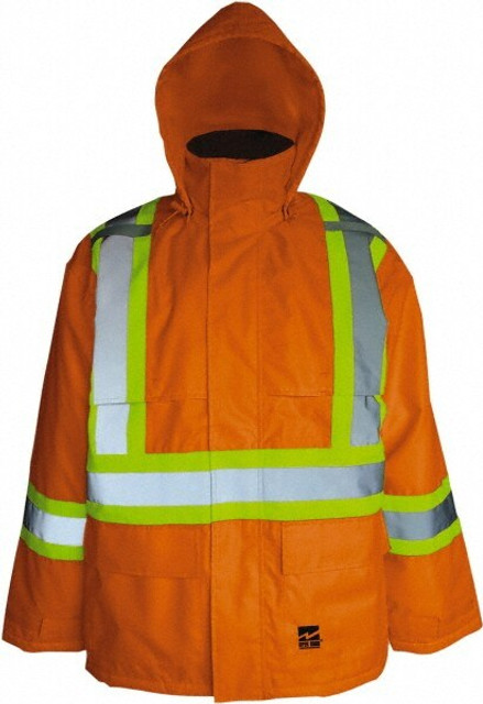 Viking 6326JO-XXXL Heated Jacket: Size 3X-Large, High-Visibility Orange, Polyester