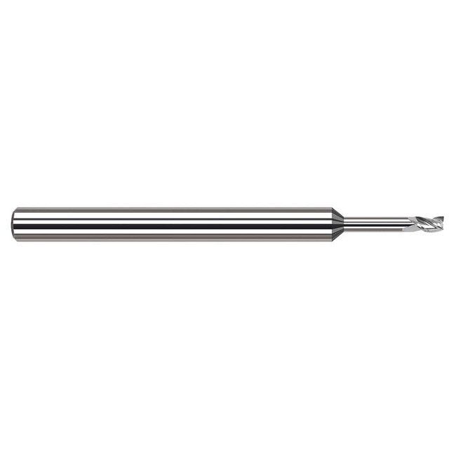 Harvey Tool 937108 Square End Mill: 1/8'' Dia, 3/16'' LOC, 1/8'' Shank Dia, 2-1/2'' OAL, 3 Flutes, Solid Carbide