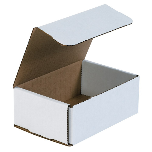 B O X MANAGEMENT, INC. Partners Brand MRX5X  White Corrugated Mailers, 6 1/2in x 4 1/2in x 2 1/2in,, Pack Of 50