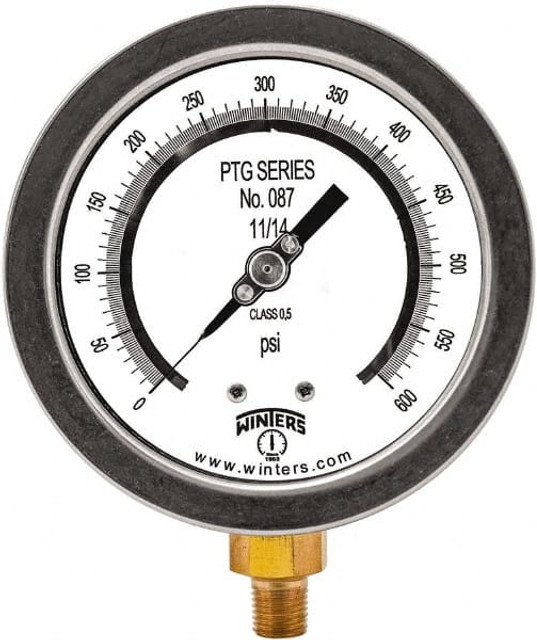 Winters PTG4007-TG4 Pressure Test Gauges & Calibrators; Minimum PSI: 0 ; Diameter (Decimal Inch): 4.00 ; Accuracy (Percentage): 0.50%