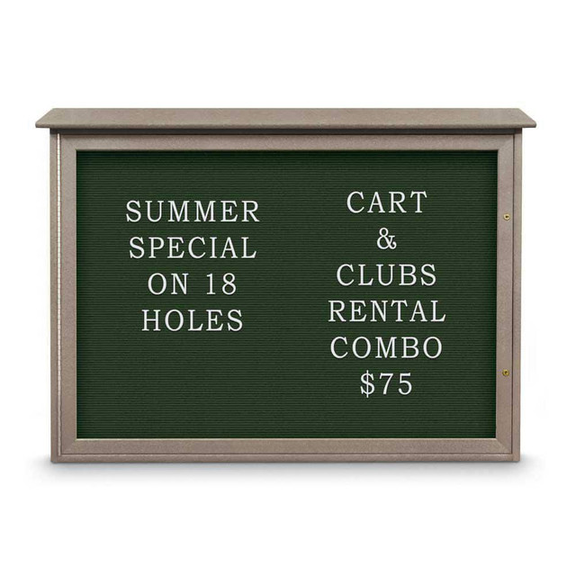 United Visual Products UVSD4836LB-WEAW Enclosed Letter Board: 48" Wide, 36" High, Fabric, Woodland Green