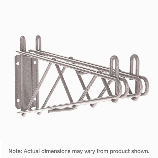 Metro 2WD14K4 Open Shelving Accessories & Components; Component Type: Direct Wall Mount Double Shelf Bracket ; For Use With: Metro Super Erecta Shelving ; Material: Steel ; Load Capacity: 250 ; Color: Gray ; Finish: Epoxy