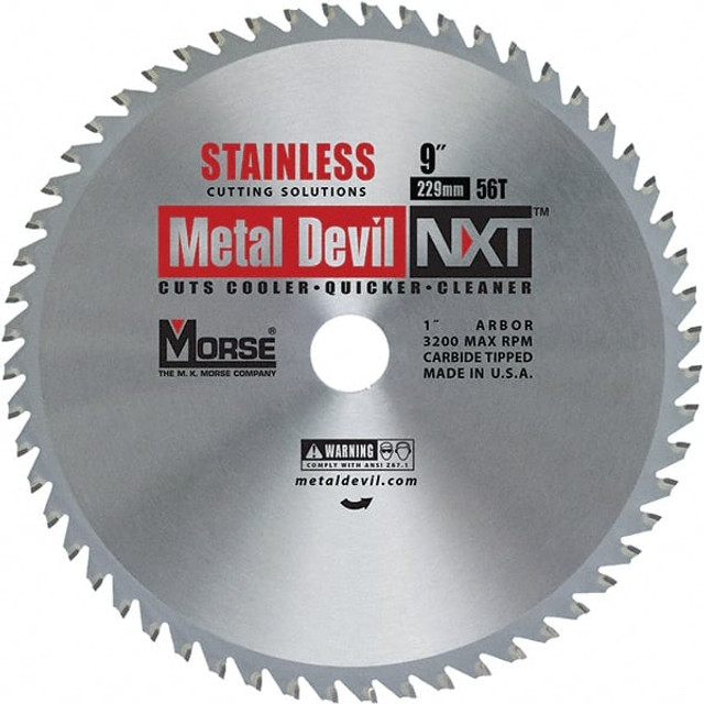 M.K. MORSE CSM964FSSC Wet & Dry Cut Saw Blade: 9" Dia, 1" Arbor Hole, 0.071" Kerf Width, 56 Teeth