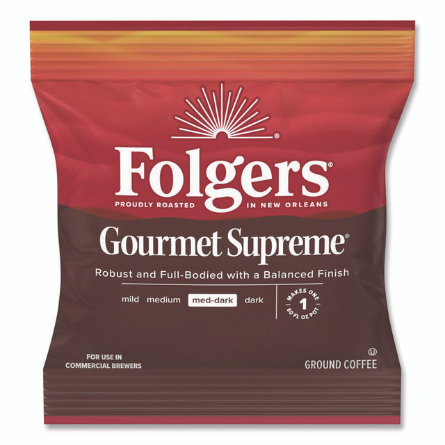 J.M. SMUCKER CO. Folgers® Simply Gourmet™ 06437 Gourmet Supreme Ground Coffee, Fraction Pack, 1.75 oz, 42/Carton