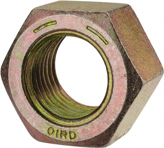 Value Collection HNI81501-010BX Hex Nut: 1-1/2 - 6, Grade 8 Steel, Zinc Yellow Dichromate Finish