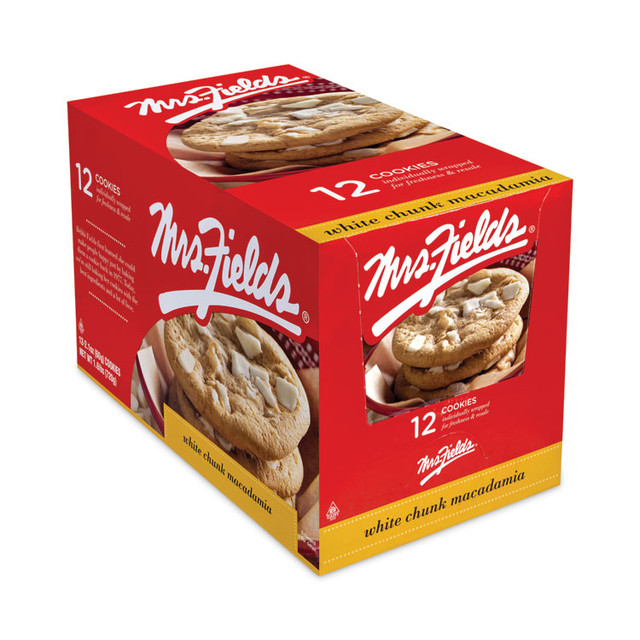 MRS. FIELD'S ORIGINAL COOKIES, INC. Fields® 20900470 White Chunk Macadamia Cookies, 2.1 oz, Individually Wrapped Pack, White Chocolate, 12/Carton