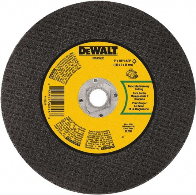 DeWALT DWA3502 Cut-Off Wheel: 7" Dia, 1/8" Thick, 5/8" Hole, Silicon Carbide