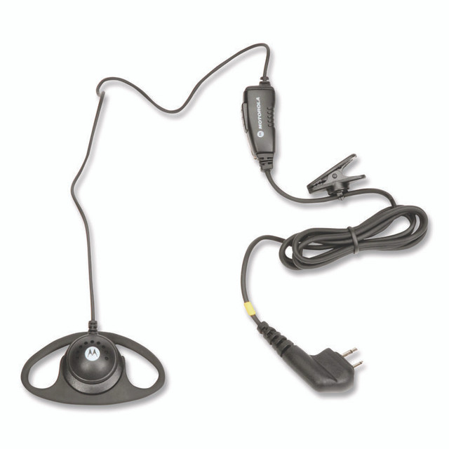 MOTOROLA HKLN4599 D-Style Earpiece with In-Line Microphone and Push-To-Talk, Black