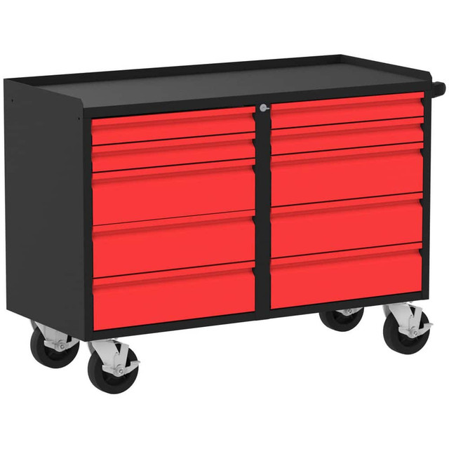 Valley Craft F89621RB Mobile Work Benches; Bench Type: Deluxe ; Depth (Inch): 21 ; Load Capacity (Lb. - 3 Decimals): 2000.000 ; Color: Red ; Maximum Height (Inch): 36 ; Minimum Height (Inch): 36