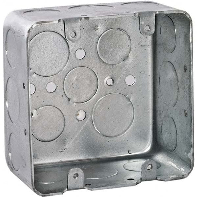 Hubbell-Raco 683 Electrical Device Box: Steel, Square, 4" OAH, 4" OAW, 2.188" OAD, 2 Gangs